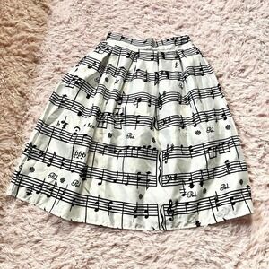 Quirky Monochrome Pop Art Music Teacher Swing Skirt Women's S Ms Frizzle Retro